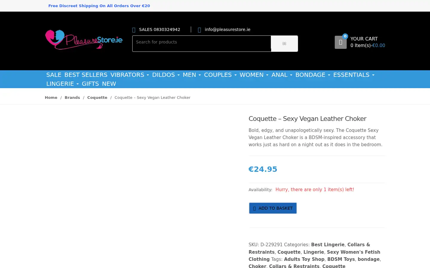 Screenshot of pleasurestore.ie