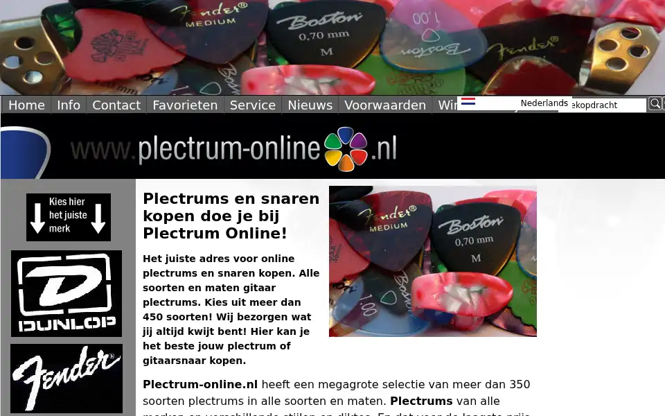 Screenshot of plectrum-online.nl