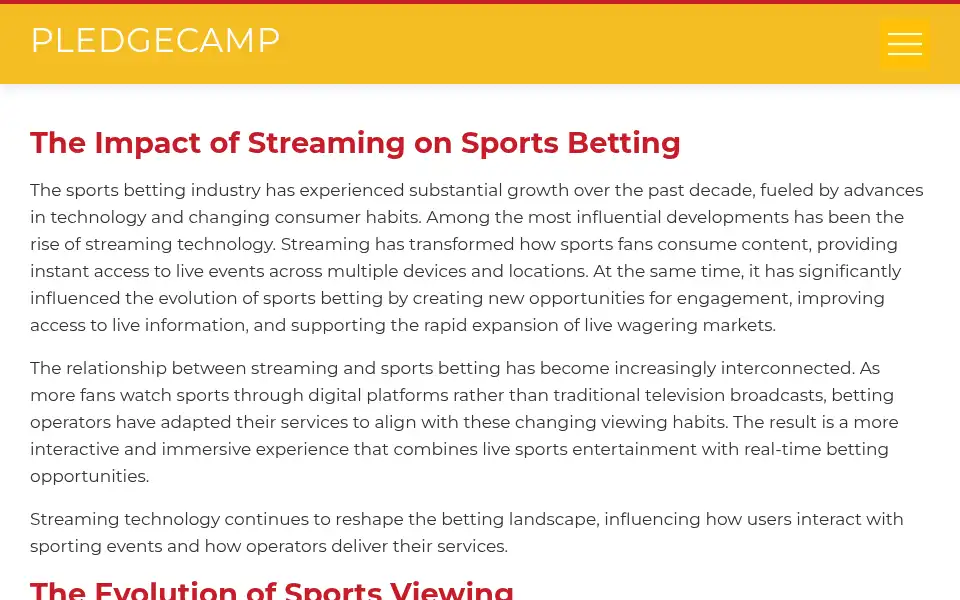 Screenshot of pledgecamp.com