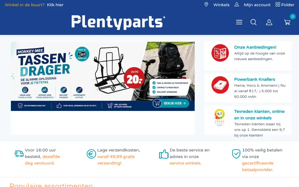Screenshot of plentyparts.nl