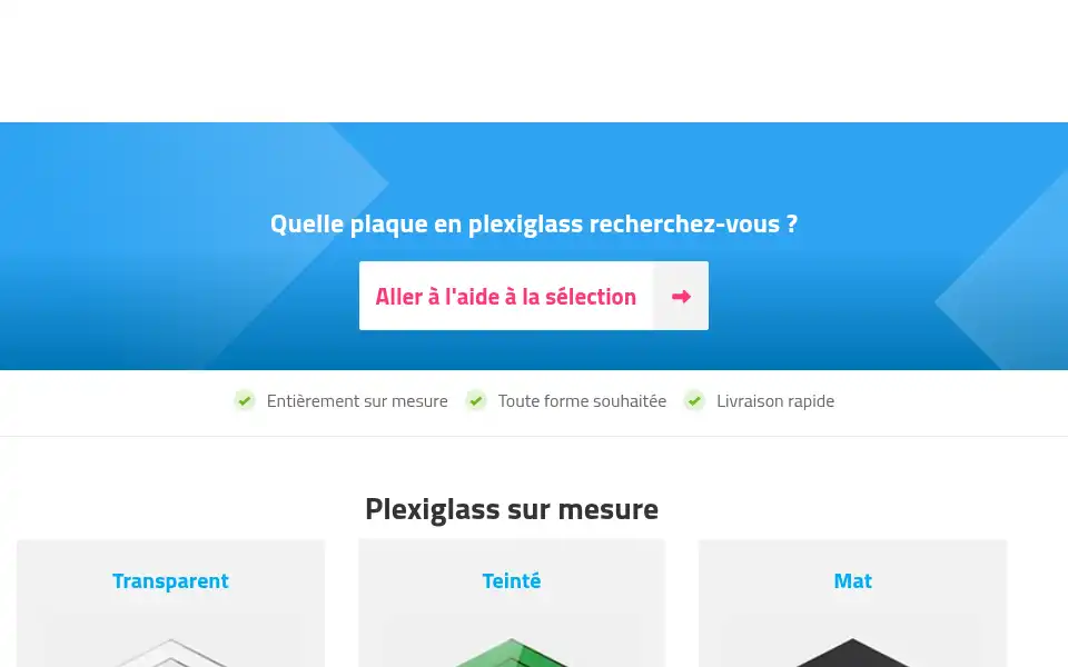Screenshot of plexiglasssurmesure.fr