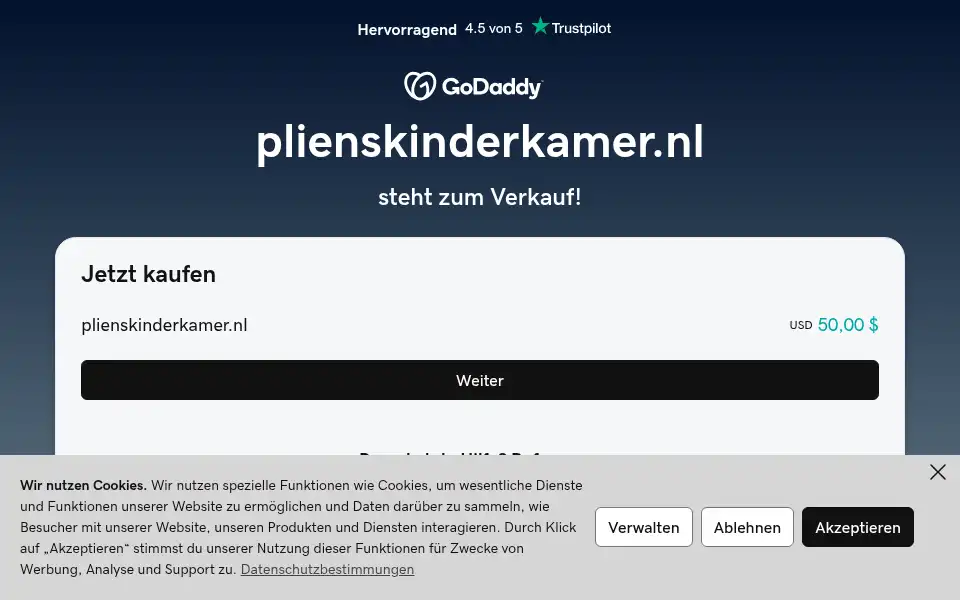 Screenshot of plienskinderkamer.nl