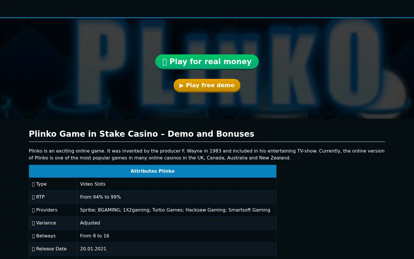 Screenshot of plinko-stake.uk.com