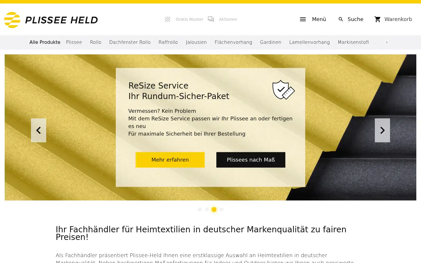 Screenshot of plissee-held.de