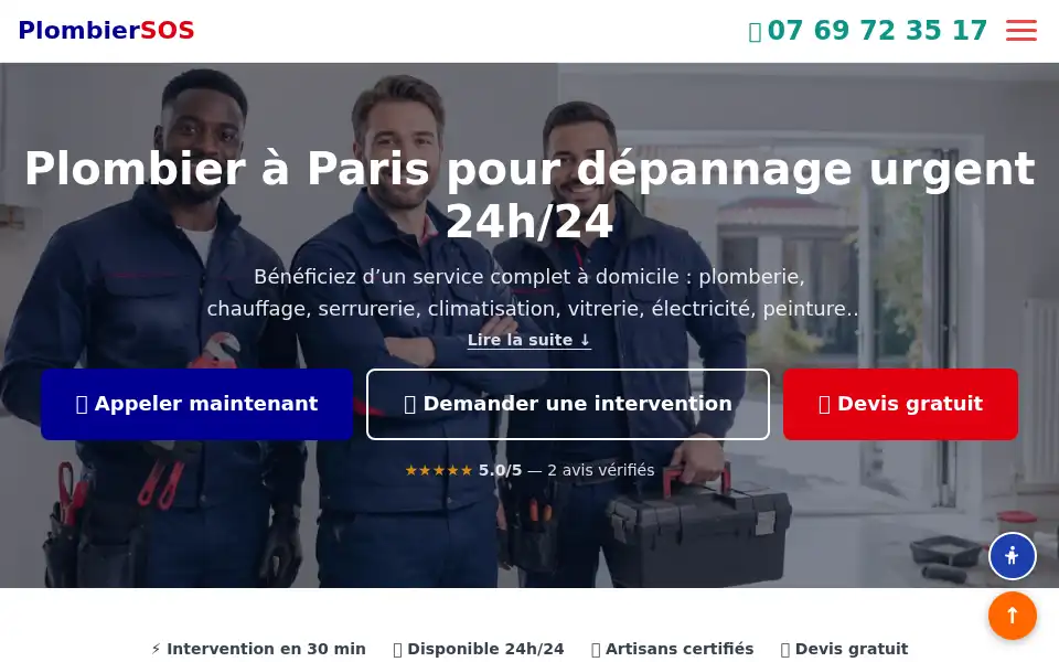 Screenshot of plombier-sos.com