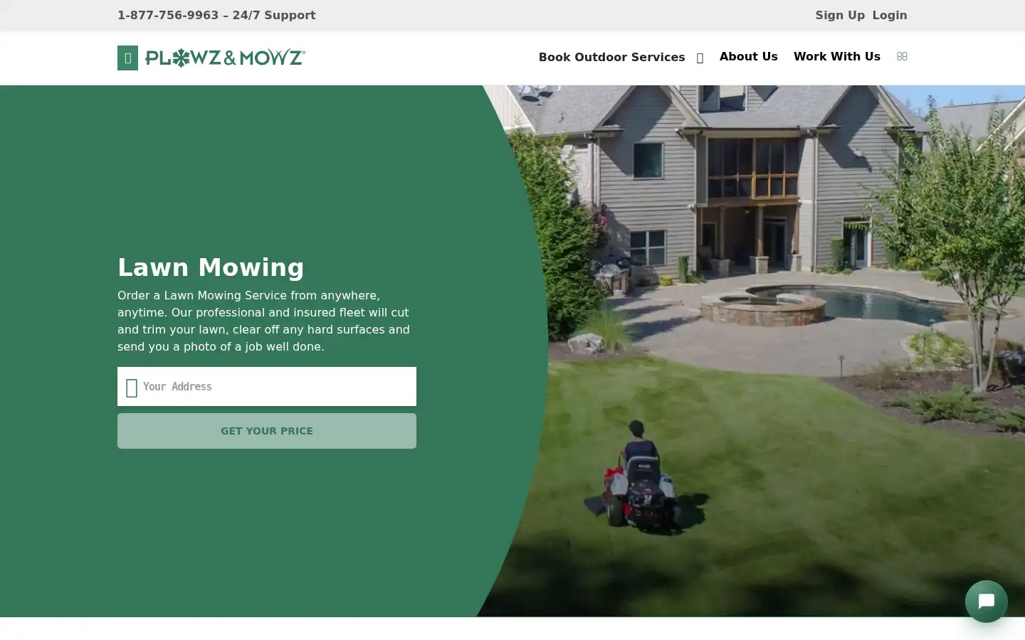 Screenshot of plowzandmowz.com