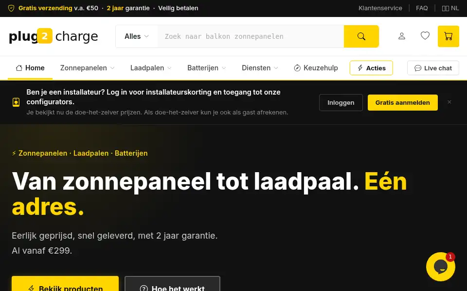 Screenshot of plug2charge.nl
