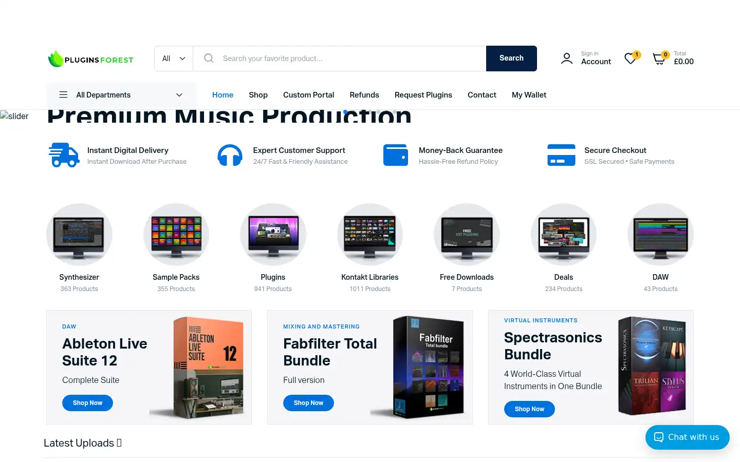 Screenshot of pluginsforest.com