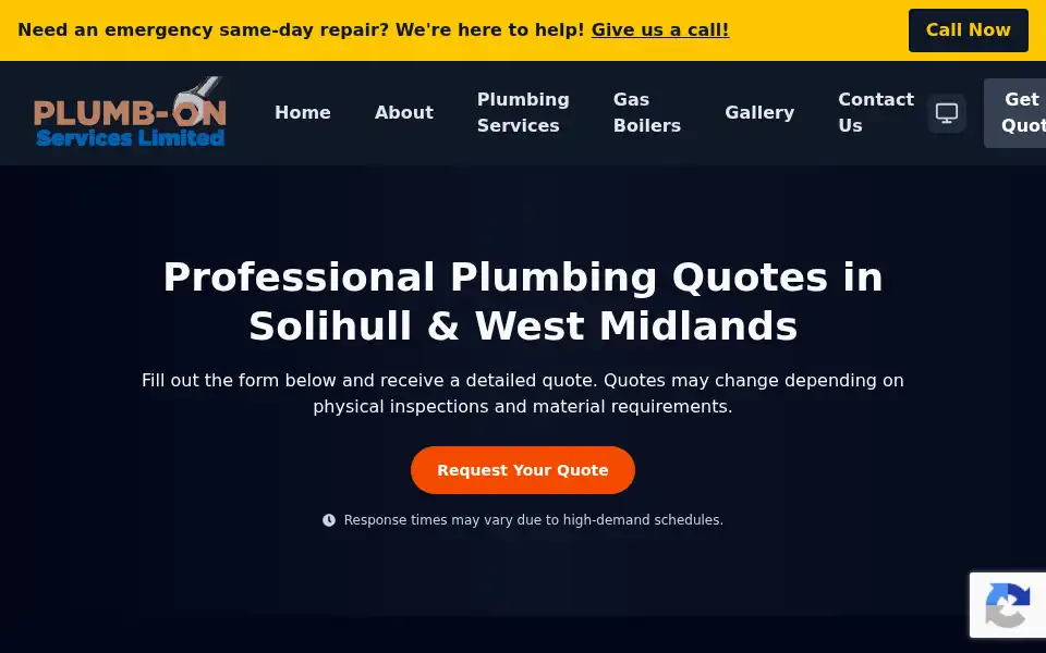 Screenshot of plumb-on.co.uk