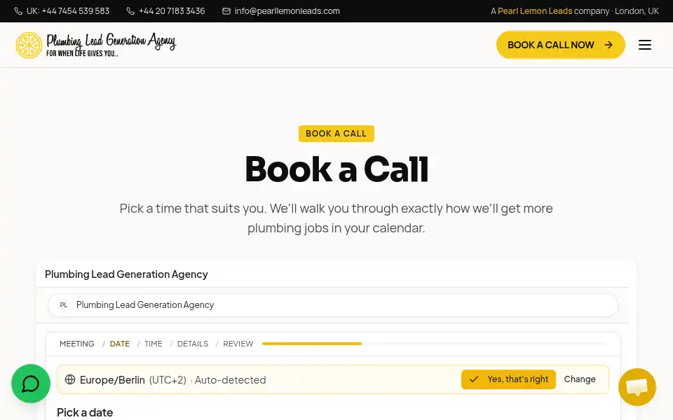Screenshot of plumbingleadgenerationagency.co.uk