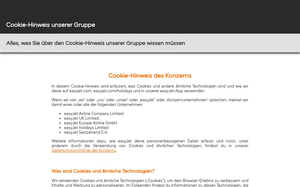 Screenshot of plus.easyjet.com