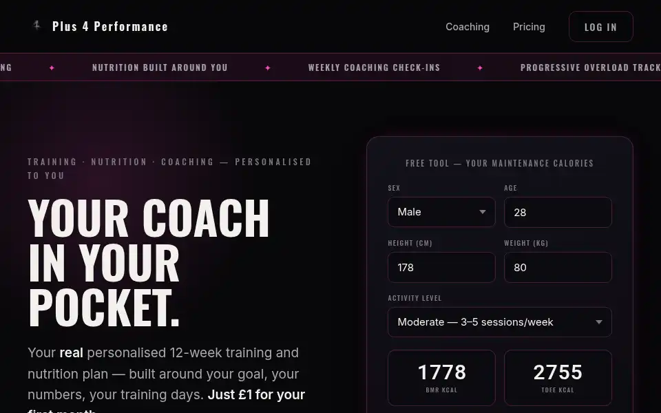 Screenshot of plus4performance.com