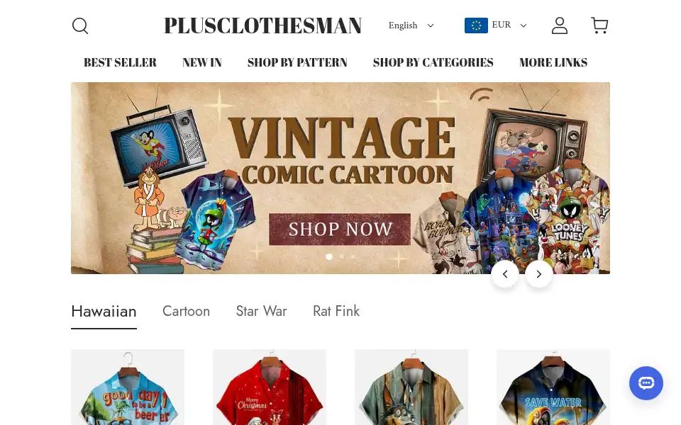 Screenshot of plusclothesman.com