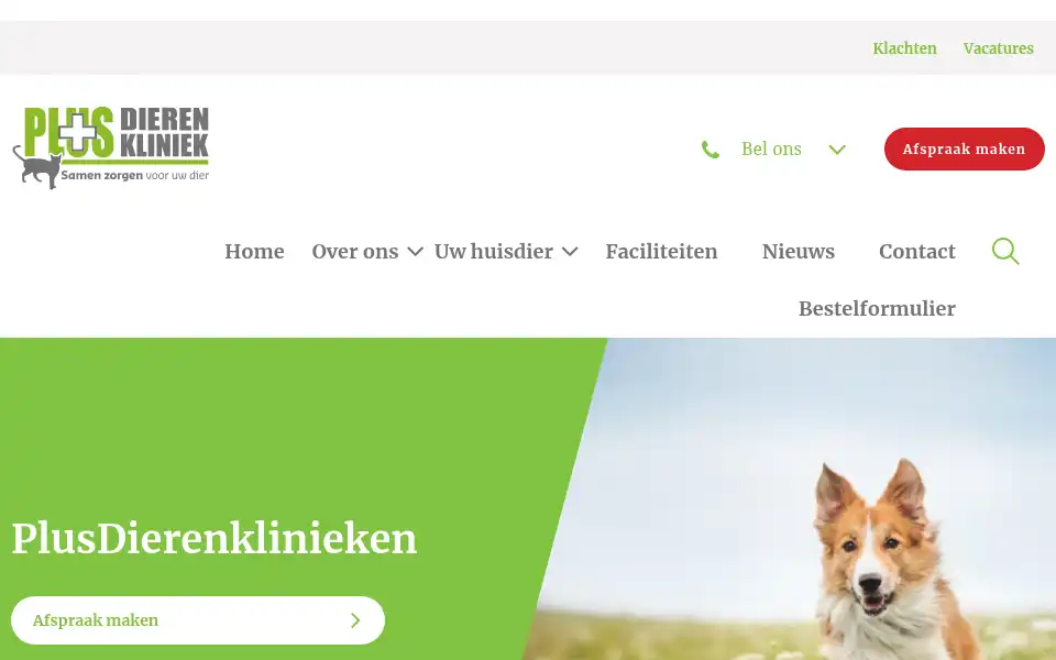 Screenshot of plusdierenklinieken.nl