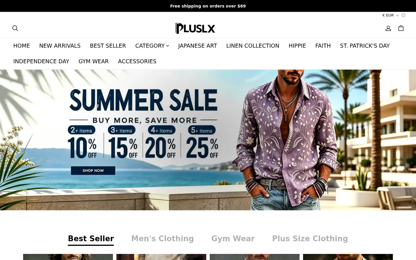 Screenshot of pluslx.com