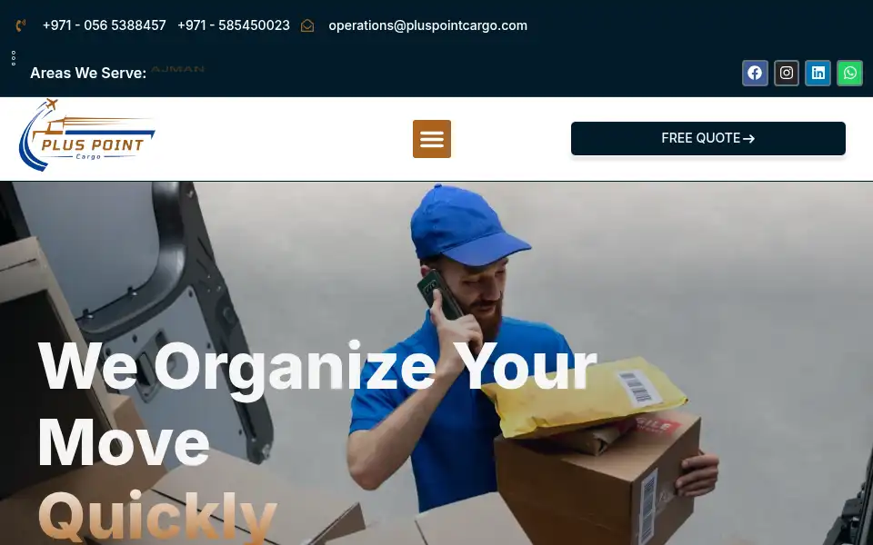 Screenshot of pluspointcargo.com