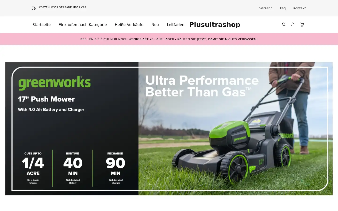 Screenshot of plusultrashop.de