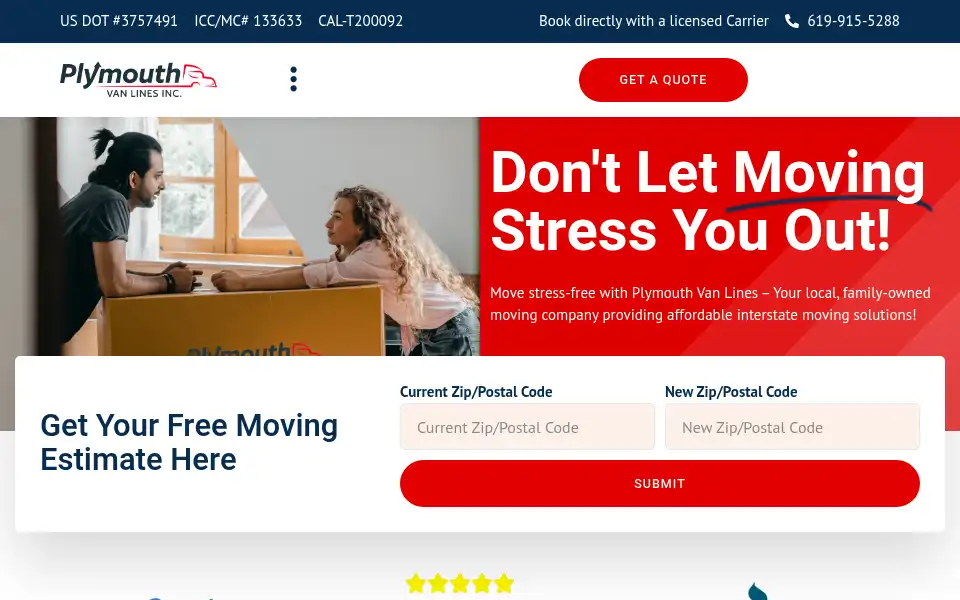 Screenshot of plymouthvanlinesinc.com