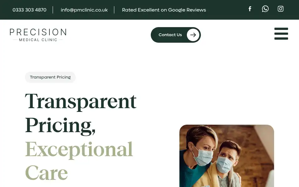 Screenshot of pmclinic.co.uk
