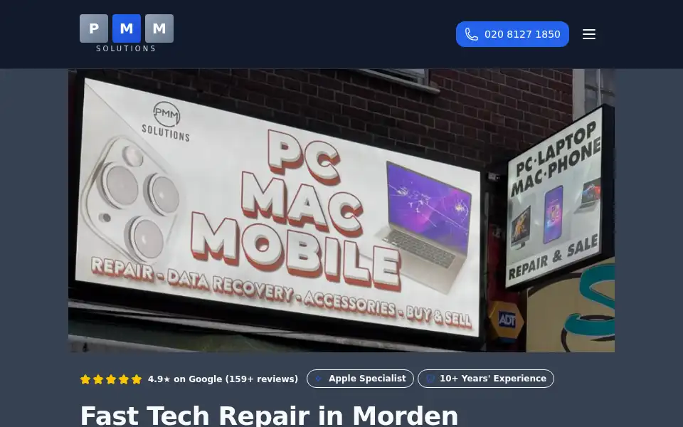 Screenshot of pmmsolutions.co.uk