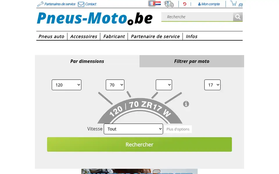 Screenshot of pneus-moto.be