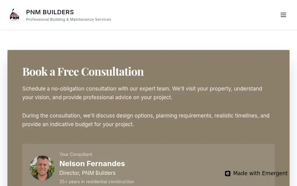 Screenshot of pnmbuilders.com