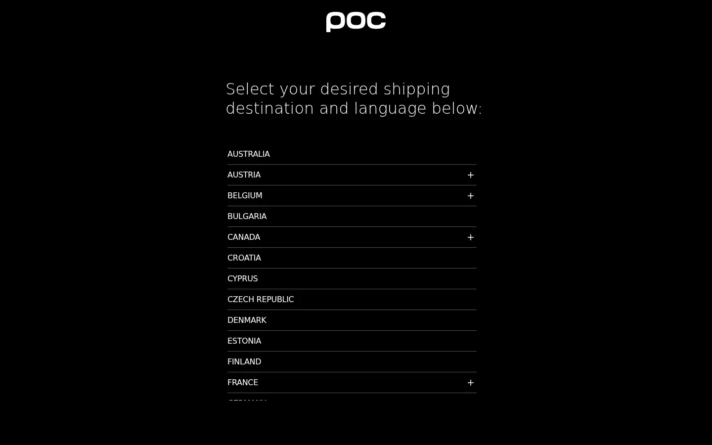 Screenshot of poc.com