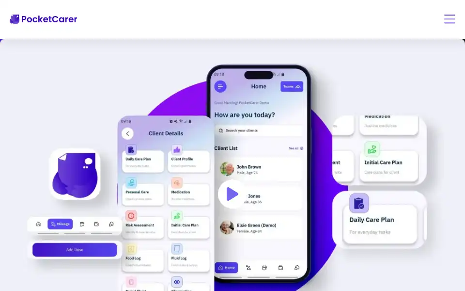 Screenshot of pocketcarer.com