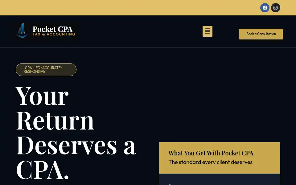 Screenshot of pocketcpas.com