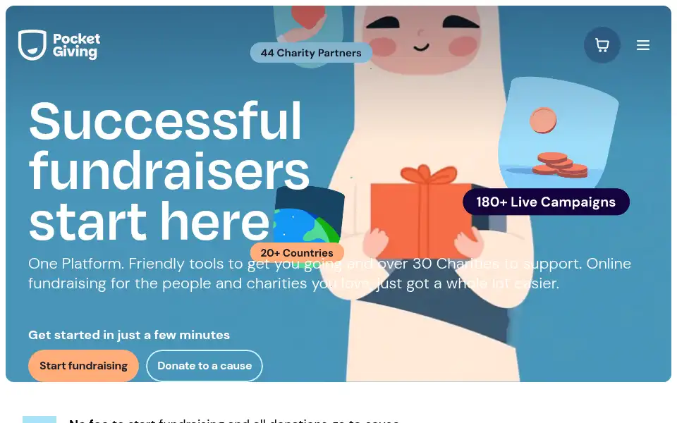 Screenshot of pocketgiving.co.uk