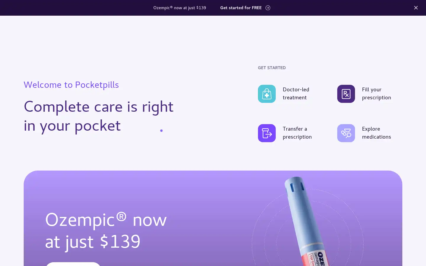 Screenshot of pocketpills.com