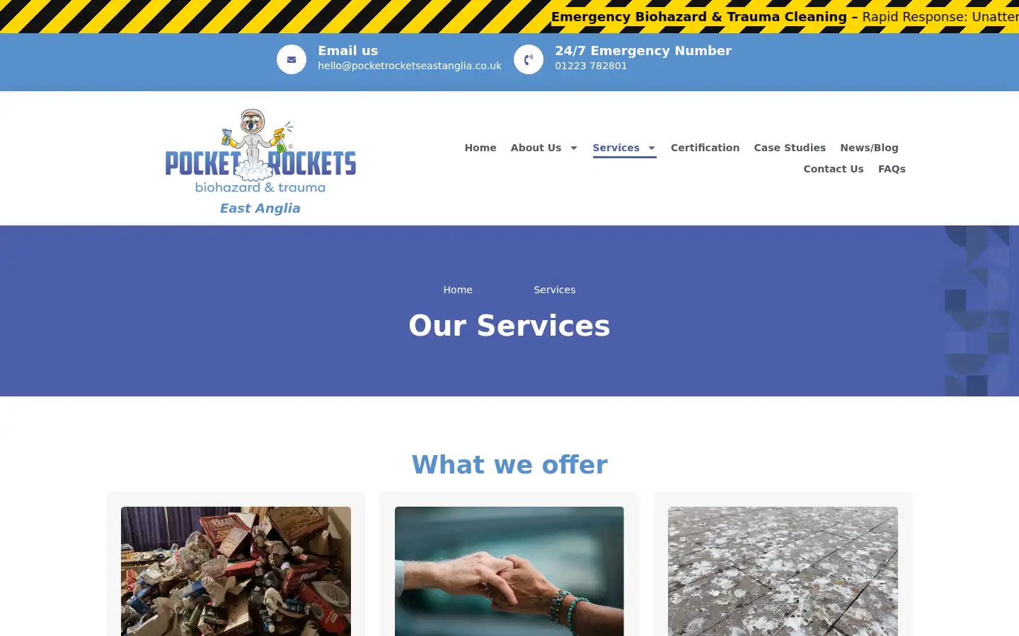 Screenshot of pocketrocketseastanglia.org.uk