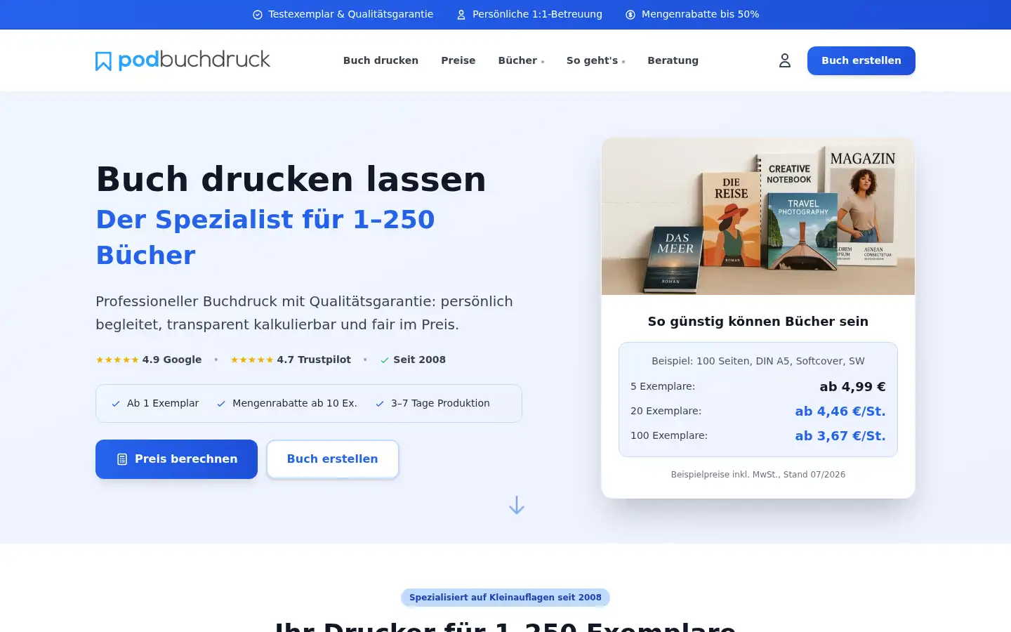 Screenshot of podbuchdruck.de