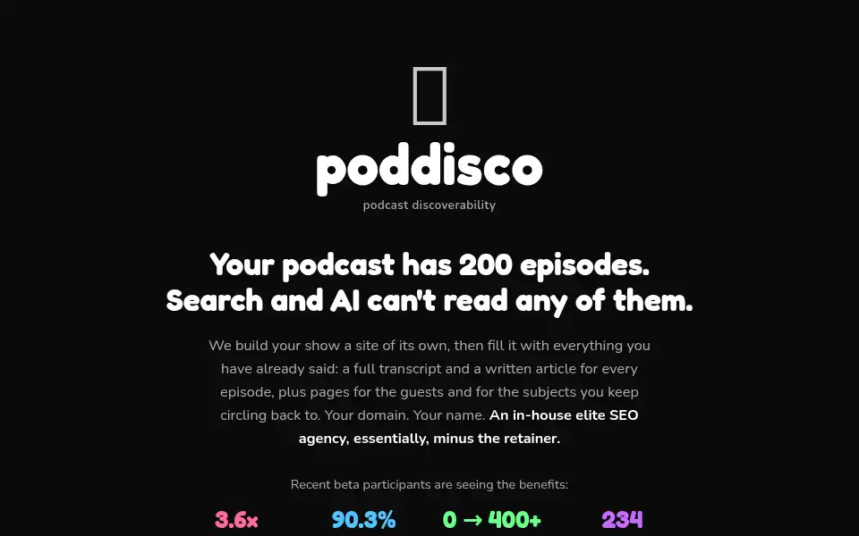 Screenshot of poddisco.com