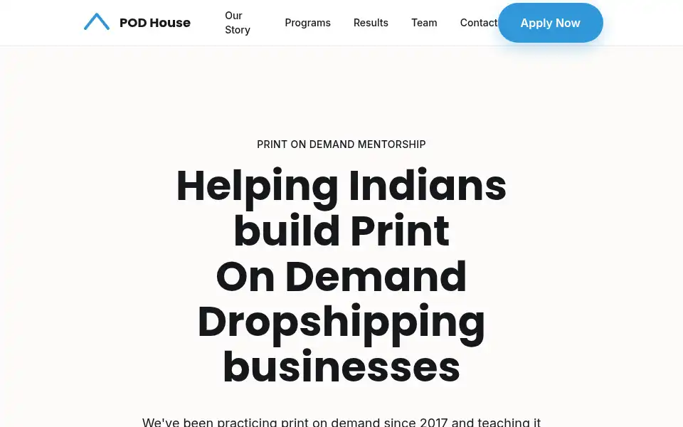 Screenshot of podhouse.in