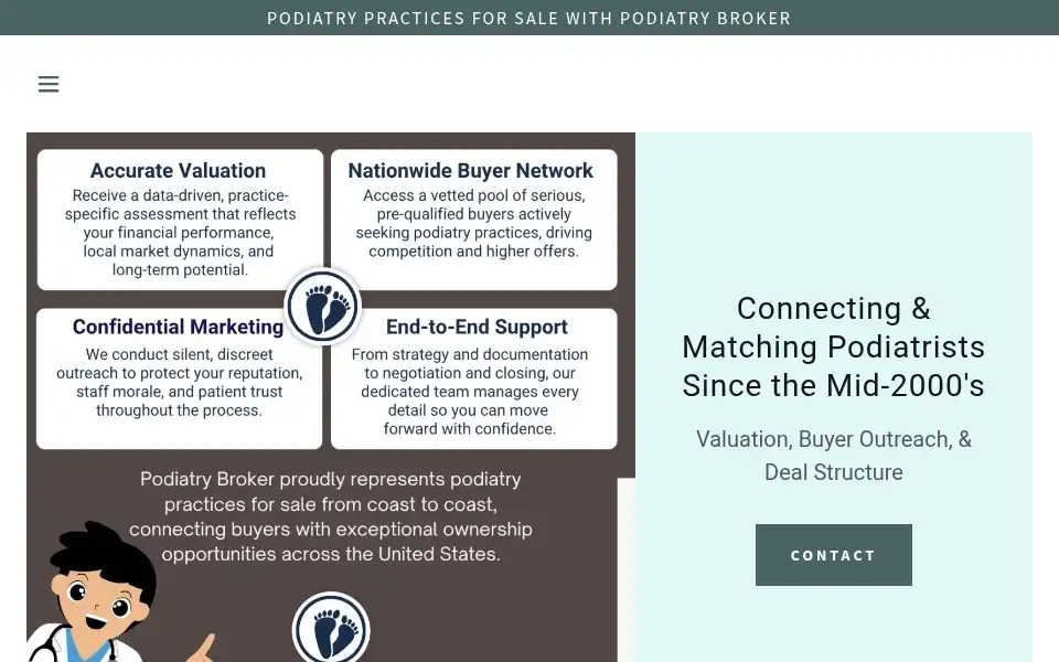 Screenshot of podiatrybroker.com