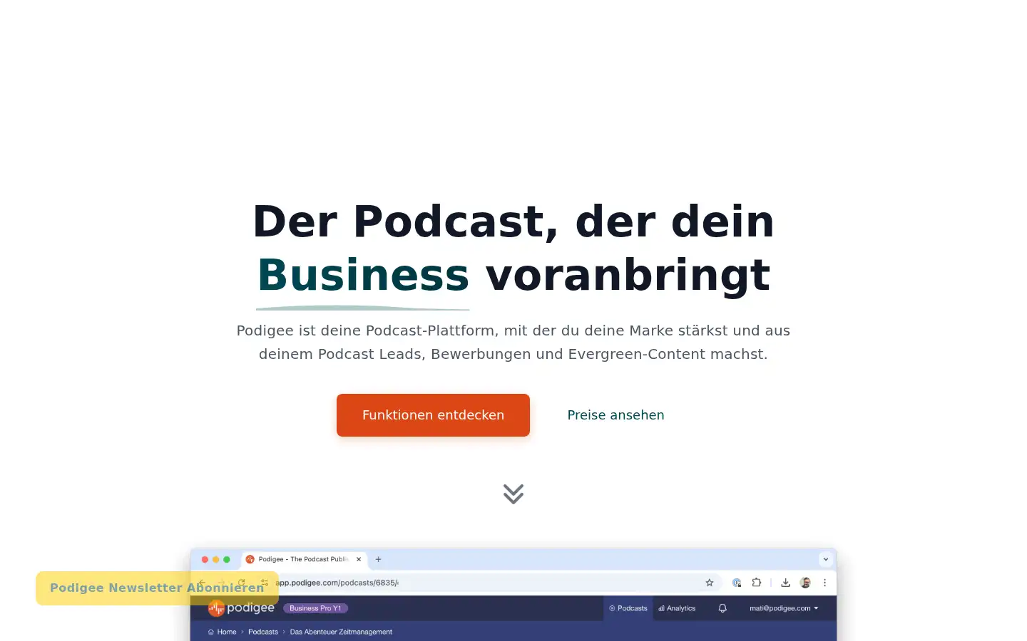 Screenshot of podigee.com