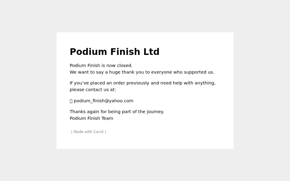 Screenshot of podium-finish.com