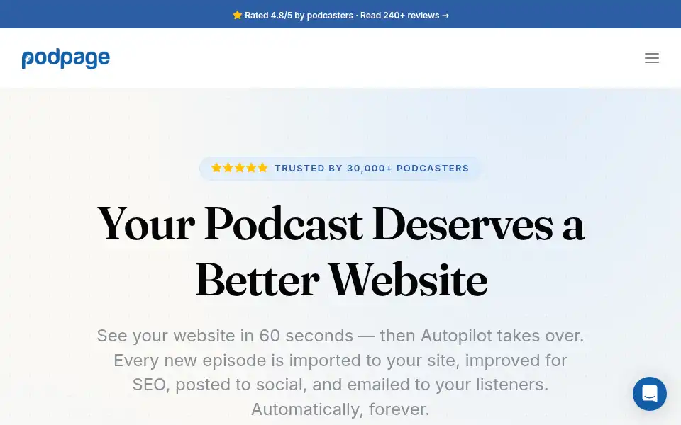 Screenshot of podpage.com