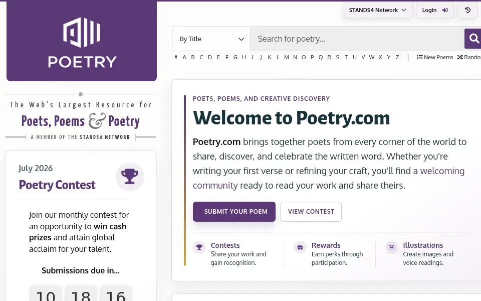 Screenshot of poetry.com