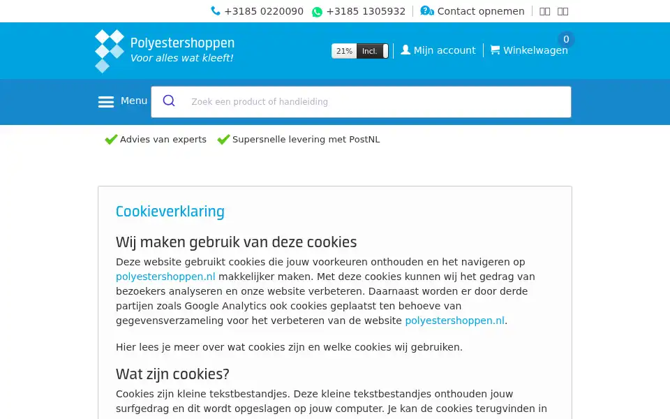 Screenshot of poetsenpolijsten.nl