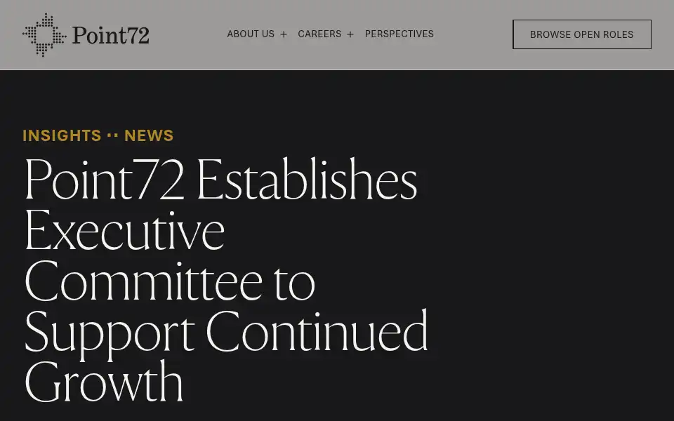 Screenshot of point72.com