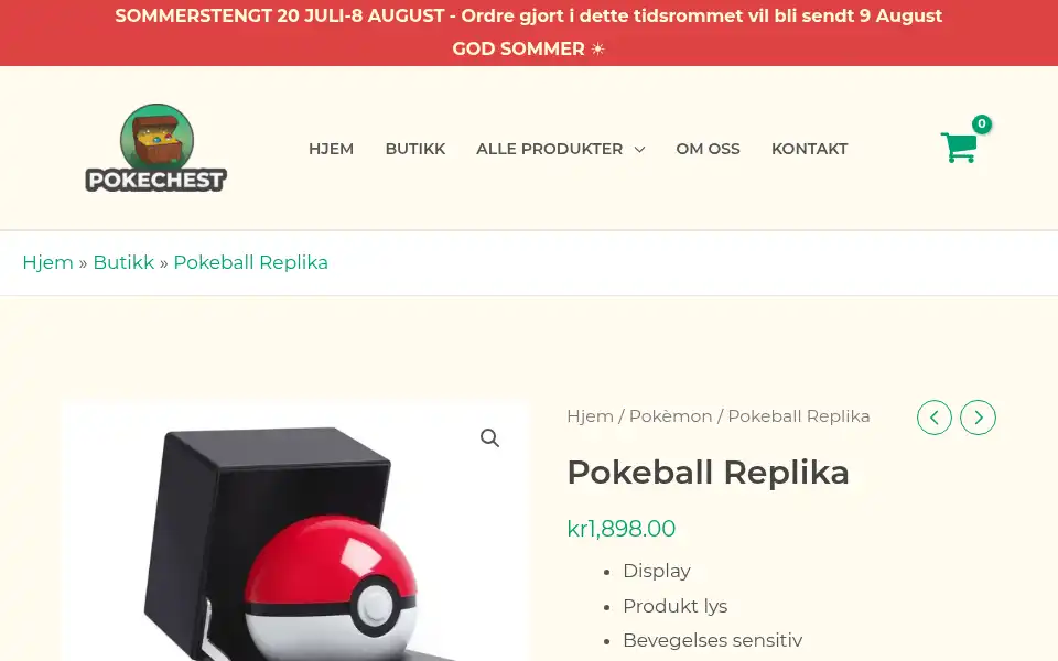 Screenshot of pokechest.no