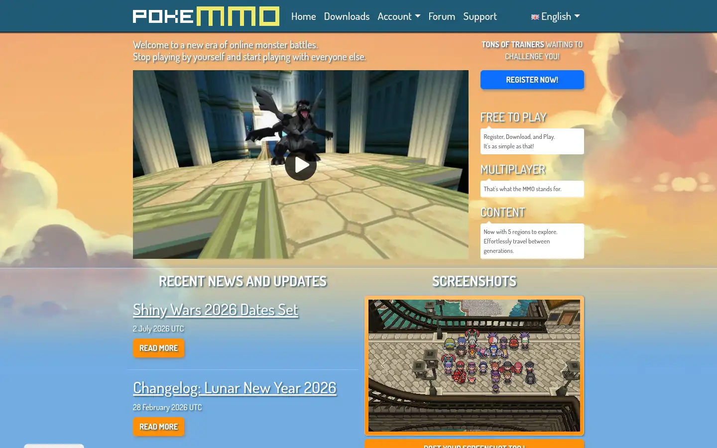 Screenshot of pokemmo.eu