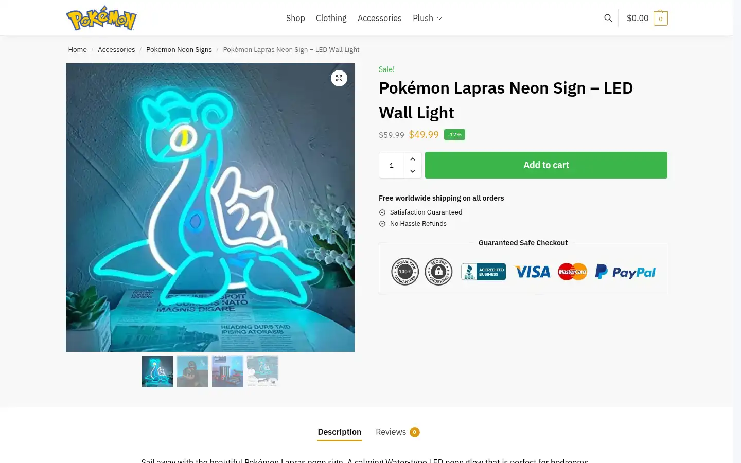 Screenshot of pokemonstore.co