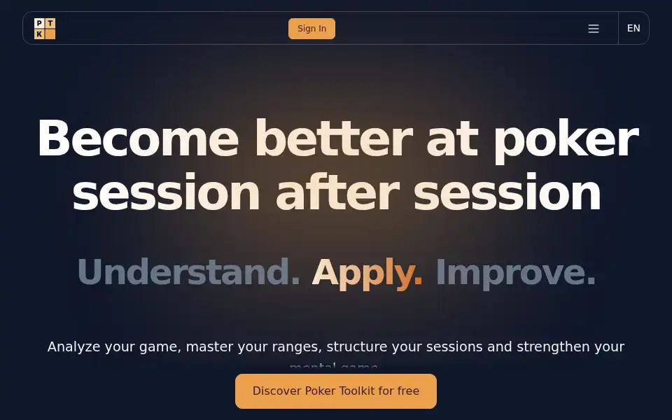 Screenshot of poker-toolkit.com
