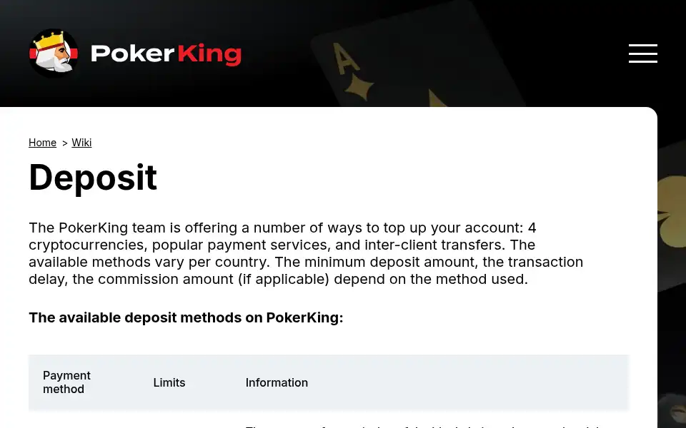 Screenshot of pokerking.com