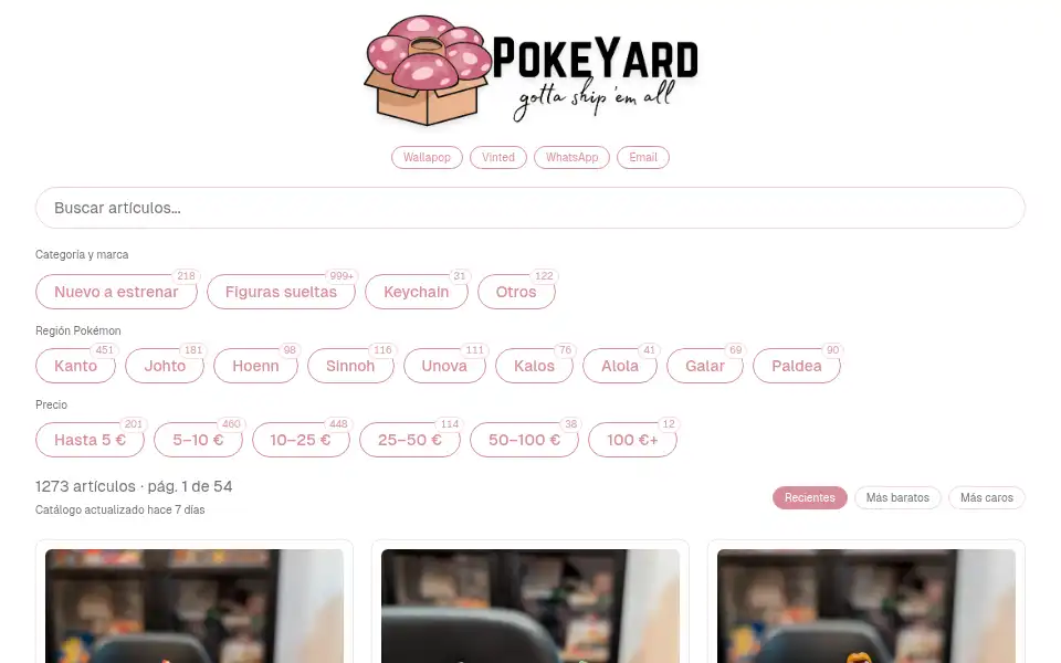 Screenshot of pokeyard.com