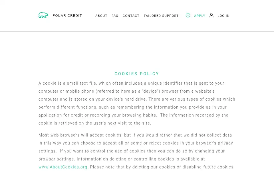 Screenshot of polarcredit.co.uk