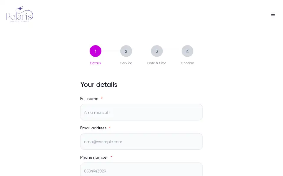 Screenshot of polarisbeautylounge.com